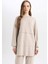 Regular Fit Bisiklet Yaka Kanguru Cepli Basic Düz Sweatshirt Tunik B0039AX24AU 6