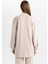 Regular Fit Bisiklet Yaka Kanguru Cepli Basic Düz Sweatshirt Tunik B0039AX24AU 11