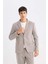 Slim Fit Dar Kesim Ceket Yaka Düğmeli Blazer Ceket D6074AX24AU 11