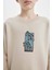 Erkek Çocuk Oversize Geniş Kalıp Bisiklet Yaka Baskılı Sweatshirt D5678A824WN 11