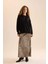 Straight Fit Normal Bel Leopar Desenli Saten Maxi Etek D6886AXNS 9