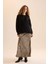 Straight Fit Normal Bel Leopar Desenli Saten Maxi Etek D6886AXNS 11