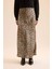 Straight Fit Normal Bel Leopar Desenli Saten Maxi Etek D6886AXNS 12