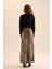 Straight Fit Normal Bel Leopar Desenli Saten Maxi Etek D6886AXNS 13