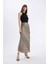 Straight Fit Normal Bel Leopar Desenli Saten Maxi Etek D6886AXNS 15