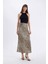 Straight Fit Normal Bel Leopar Desenli Saten Maxi Etek D6886AXNS 16
