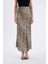 Straight Fit Normal Bel Leopar Desenli Saten Maxi Etek D6886AXNS 17