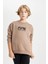 Erkek Çocuk Oversize Geniş Kalıp Sırt Baskılı Bisiklet Yaka Sweatshirt D5682A824WN 9