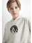 Erkek Çocuk Oversize Geniş Kalıp Baskılı Kapüşonlu Sweatshirt D5387A824WN 9