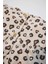 Kız Bebek Leopar Desenli Düğmeli Fırfırlı Uzun Kollu Elbise D5634A524WN 9