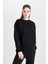 Regular Fit Bisiklet Yaka Kalın Basic Düz Sweatshirt D6645AX24WN 9