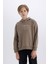 Erkek Çocuk Oversize Geniş Kalıp Baskılı Kapüşonlu Sweatshirt D5344A824WN 14