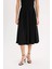 Piliseli Esnel Belli Basic Düz Siyah Midi Etek D7003AX24AU 8