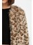 Regular Fit Leopar Desenli Kısa Suni Kürk Ceket Mont D6650AX24WN 17