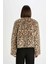 Regular Fit Leopar Desenli Kısa Suni Kürk Ceket Mont D6650AX24WN 18