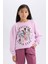 Kız Çocuk Barbie Relax Fit Bisiklet Yaka Sweatshirt D4379A824WN 10