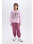 Kız Çocuk Barbie Relax Fit Bisiklet Yaka Sweatshirt D4379A824WN 11