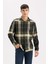 Regular Fit Polo Yaka Kareli Flanel Uzun Kollu Gömlek D5835AX24AU 12