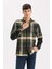Regular Fit Polo Yaka Kareli Flanel Uzun Kollu Gömlek D5835AX24AU 13