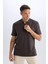 Regular Fit Polo Yaka Yarım Fermuarlı Kısa Kollu Tişört 10
