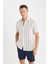 Regular Fit Yazlık Polo Yaka Çizgili Pamuklu Kısa Kollu Gömlek C8315AX25SP 6
