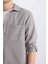 %100 Pamuk Regular Fit Basic Düz Uzun Kollu Gömlek D7406AX24AU 9