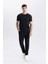 Slim Fit Dar Kesim Bisiklet Yaka Basic Düz Kısa Kollu Siyah Tişört M6608AZ25SP 8