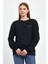 Kadın Bisiklet Yaka Rahat Kalıp 3 Iplik Kalın Air Nakışlı Sweatshirt SPR24SWK33 5