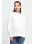 Kadın Bisiklet Yaka Rahat Kalıp 3 Iplik Kalın Air Nakışlı Sweatshirt SPR24SWK33 2