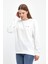 Kadın Bisiklet Yaka Rahat Kalıp 3 Iplik Kalın Air Nakışlı Sweatshirt SPR24SWK33 5