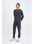 Fit Sporcu Jogger Eşofman Altı Standart Fit Beli Bağcıklı Basic Düz Lastikli Paça Cepli D1901AX24AU 9