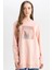 Regular Fit Bisiklet Yaka Parlak Baskılı Sweatshirt Tunik D7573AX24WN 6