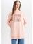 Regular Fit Bisiklet Yaka Parlak Baskılı Sweatshirt Tunik D7573AX24WN 8