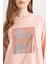 Regular Fit Bisiklet Yaka Parlak Baskılı Sweatshirt Tunik D7573AX24WN 10
