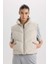 Regular Fit Dik Yaka Kapitoneli Fermuarlı Cepli Şişme Yelek D5759AX25SP 13