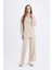 Relax Fit Beli Lastikli Selanik Kumaş Basic Düz Triko Pantolon B4311AX24WN 11
