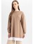 Regular Fit Bisiklet Yaka Basic Düz Etek Ucu Detaylı Sweatshirt Tunik A9527AX24WN 9
