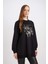 Regular Fit Bisiklet Yaka Çiçek Baskılı Sweatshirt Tunik D7571AX24WN 8