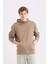 Regular Fit Kapüşonlu Kanguru Cepli İçi Yumuşak Tüylü Basic Düz Sweatshirt X8283AZ25SP 9