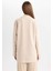 Regular Fit Bisiklet Yaka Selanik Kumaş Uzun Kollu Basic Düz Tişört Tunik B3552AX24AU 11