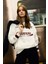 Coool Oversize Geniş Kalıp Kapüşonlu Baskılı Kalın Sweatshirt D5730AX24WN 8