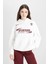 Coool Oversize Geniş Kalıp Kapüşonlu Baskılı Kalın Sweatshirt D5730AX24WN 10