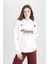 Coool Oversize Geniş Kalıp Kapüşonlu Baskılı Kalın Sweatshirt D5730AX24WN 13