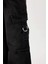 Kız Çocuk Wide Leg Kargo Cepli Geniş Bol Paça Antrasit Jean Pantolon D7177A824WN 13
