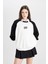 Coool Loose Fit Bisiklet Yaka Renk Bloklu Baskılı Sweatshirt D6673AX24WN 8