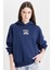 Coool Oversize Geniş Kalıp Kapüşonlu Baskılı Sweatshirt D6885AX24WN 7