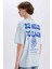 %100 Pamuk Oversize Geniş Kalıp Bisiklet Yaka Sırt Baskılı Kısa Kollu Tişört 8