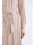 Relax Fit Gömlek Yaka Basic Düz Saten Beli Bağcıklı Uzun Kollu Gömlek Tunik D7202AX24WN 12