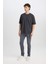 Oversize Geniş Kalıp Ütü Gerektirmeyen Bisiklet Yaka Kısa Kollu Basic Düz Ağır Kumaş Tişört X3926AZ25SP 8