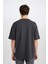 Oversize Geniş Kalıp Ütü Gerektirmeyen Bisiklet Yaka Kısa Kollu Basic Düz Ağır Kumaş Tişört X3926AZ25SP 12